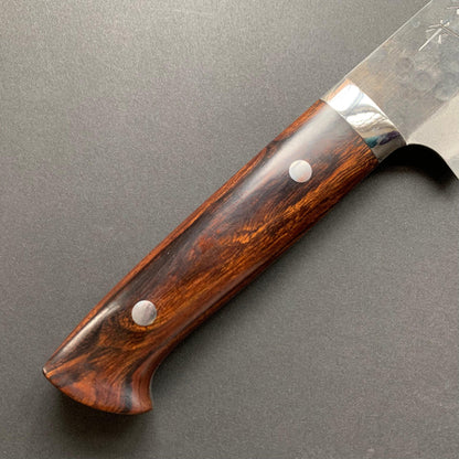 Gyuto knife, Aogami Super carbon steel, Kurouchi and Tsuchime finish - Saji