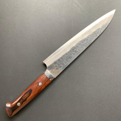 Gyuto knife, Aogami Super carbon steel, Kurouchi and Tsuchime finish - Saji