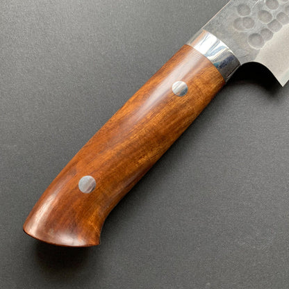 Gyuto knife, Aogami Super carbon steel, Kurouchi and Tsuchime finish - Saji