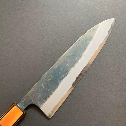 Gyuto knife, Aogami Super with iron cladding, Kurouchi finish - Motokyuuichi