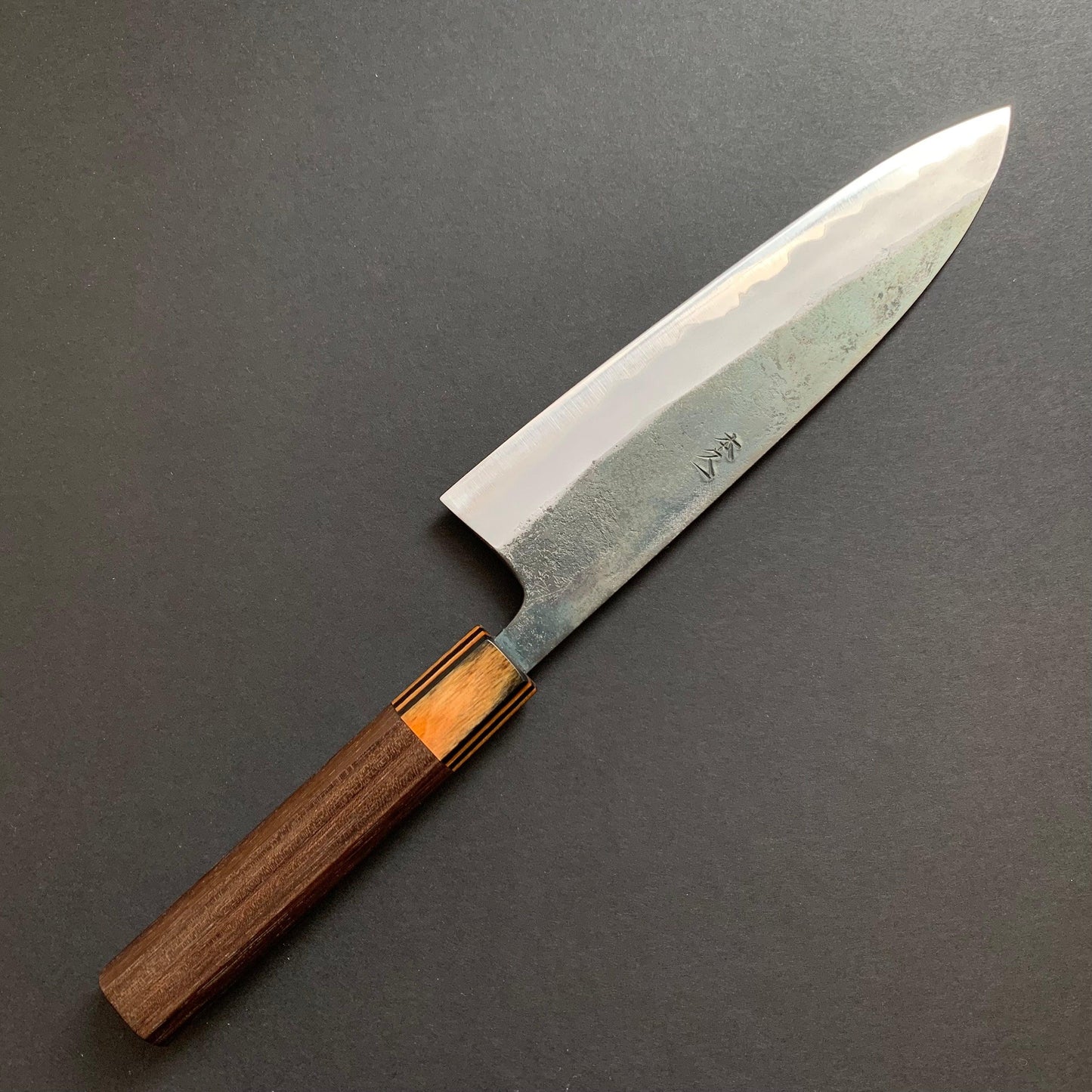 Gyuto knife, Aogami Super with iron cladding, Kurouchi finish - Motokyuuichi
