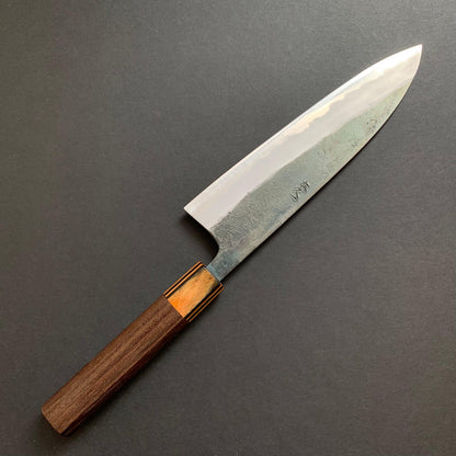 Gyuto knife, Aogami Super with iron cladding, Kurouchi finish - Motokyuuichi