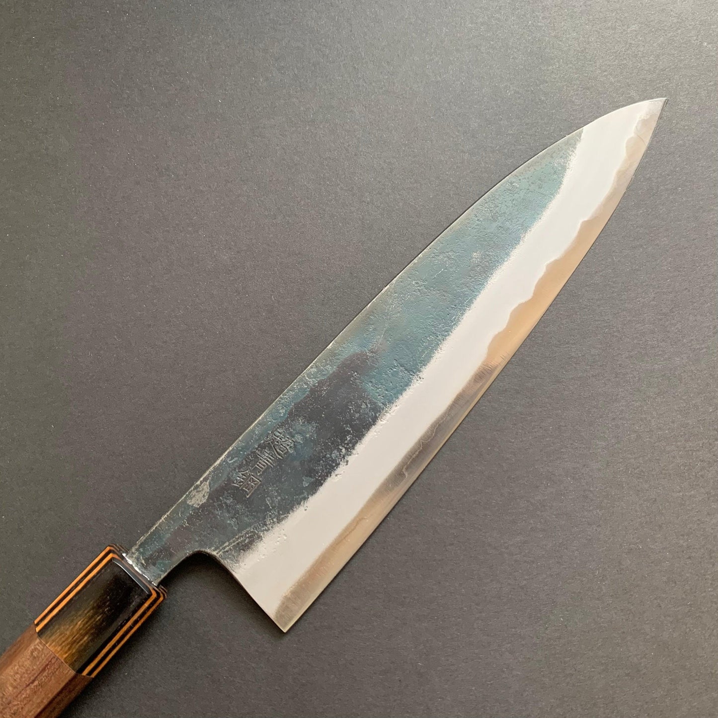 Gyuto knife, Aogami Super with iron cladding, Kurouchi finish - Motokyuuichi