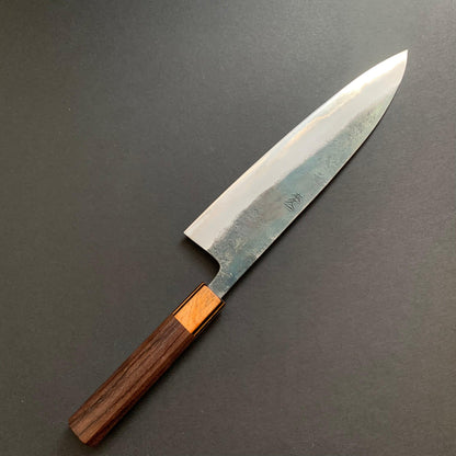 Gyuto knife, Aogami Super with iron cladding, Kurouchi finish - Motokyuuichi