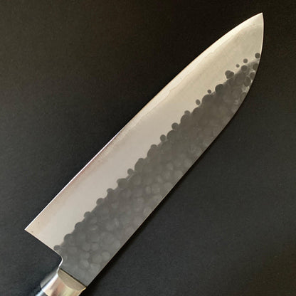 Santoku knife, aogami super, ss-clad, 165mm, tsuchime kurouchi finish - Kato