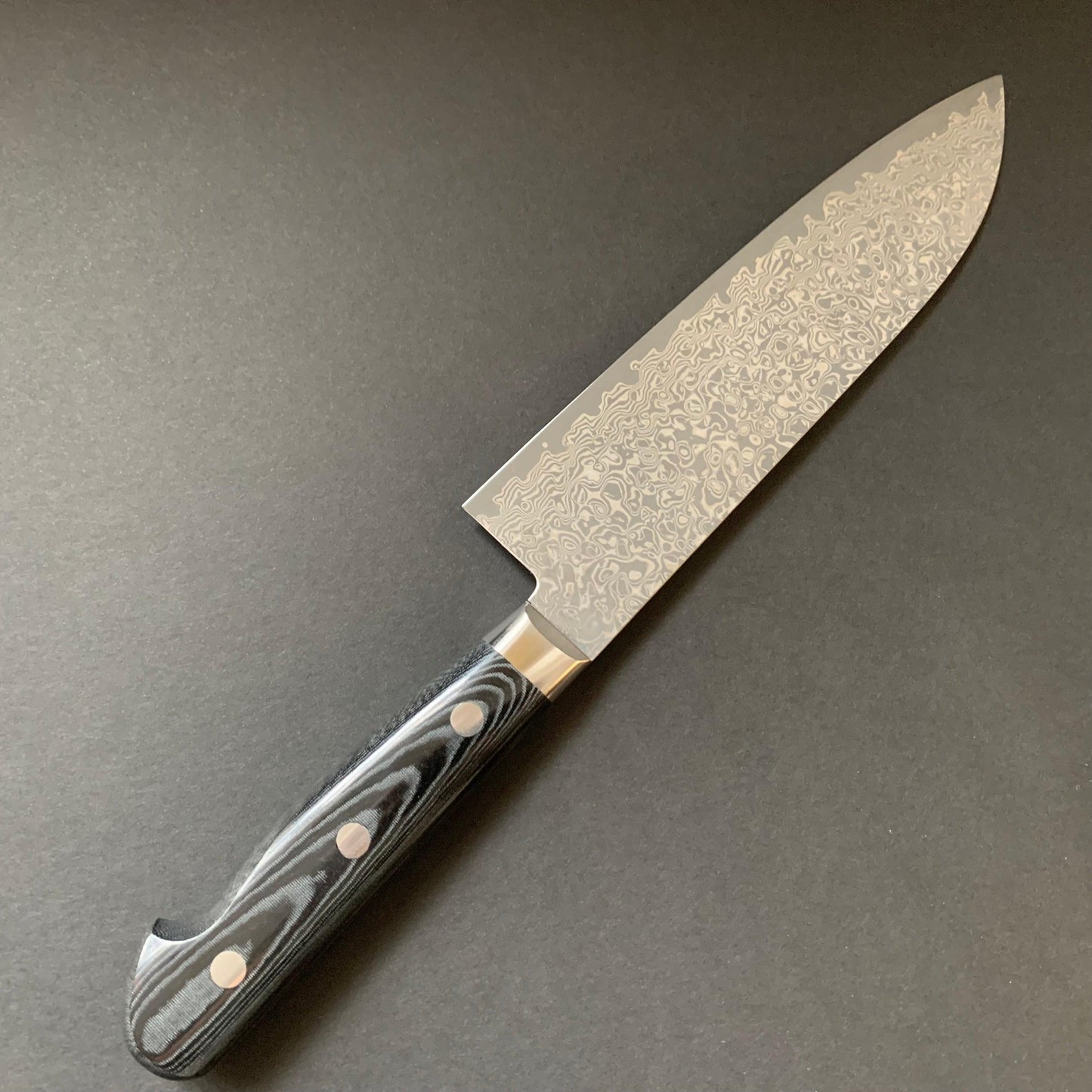 Santoku knife, VG10 stainless steel, western handle, damascus finish - Kato