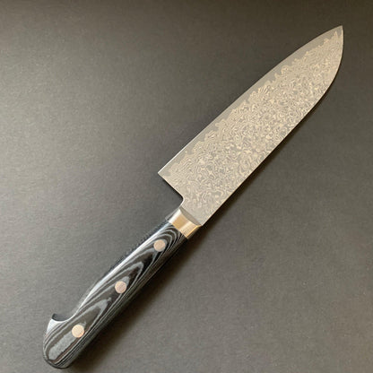 Santoku knife, VG10 stainless steel, western handle, damascus finish - Kato