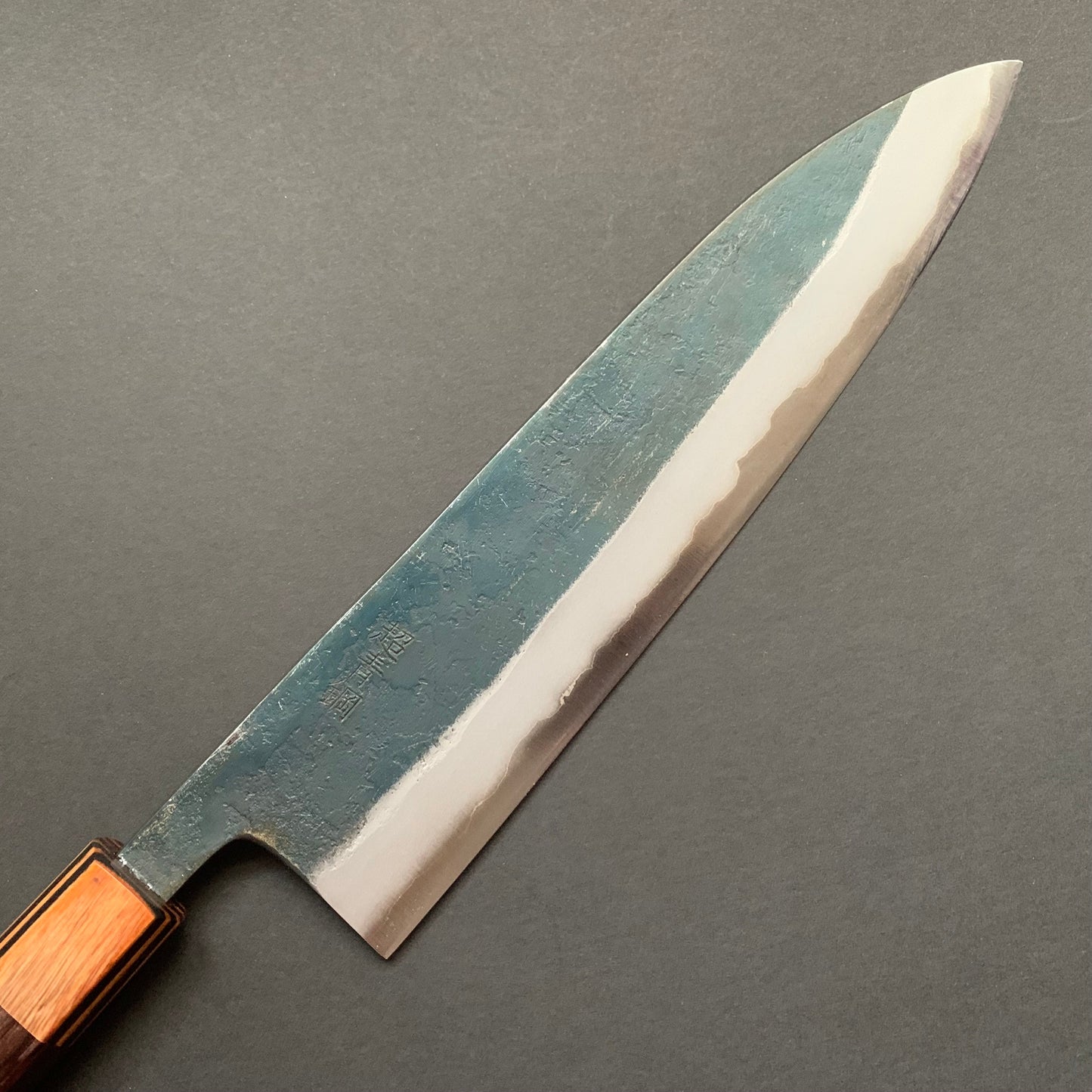 Gyuto knife, Aogami Super with iron cladding, Kurouchi finish - Motokyuuichi