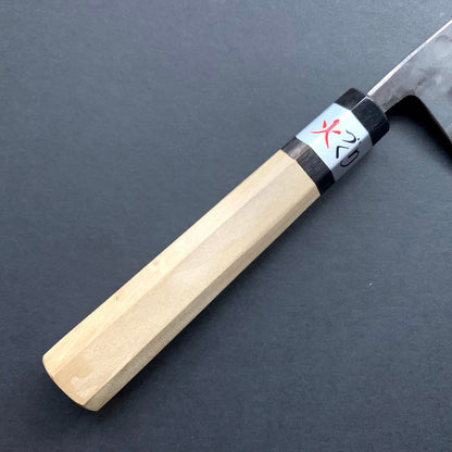 Petty knife, Aogami super with stainless steel cladding, Tsuchime Kurouchi finish, Denka range, Wa handle - Fujiwara
