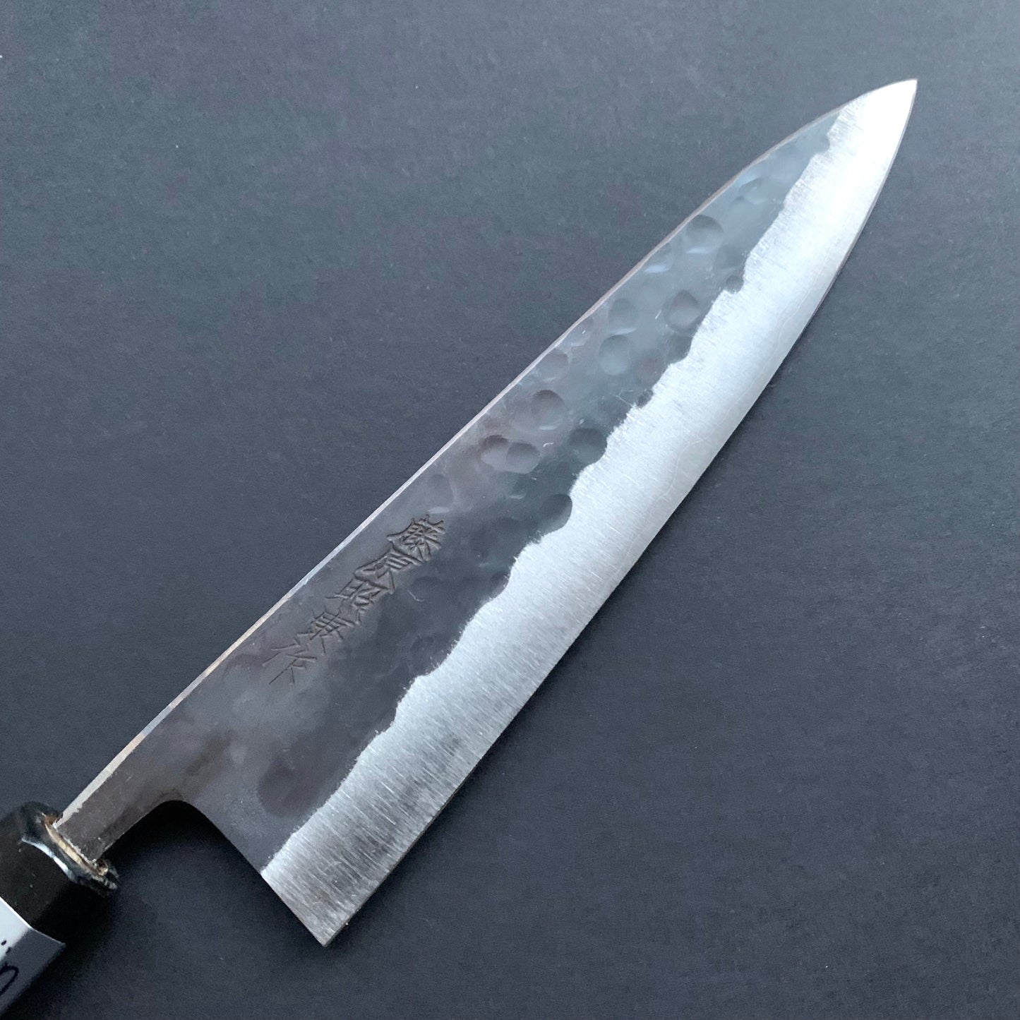 Petty knife, Aogami super with stainless steel cladding, Tsuchime Kurouchi finish, Denka range, Wa handle - Fujiwara
