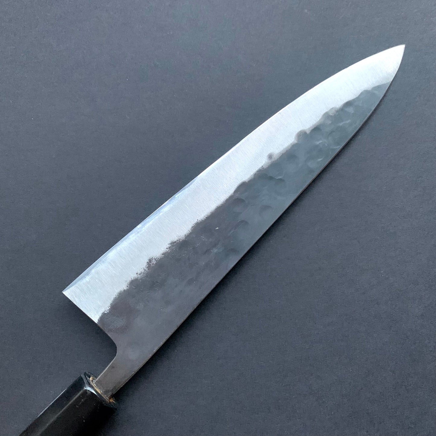 Petty knife, Aogami super with stainless steel cladding, Tsuchime Kurouchi finish, Denka range, Wa handle - Fujiwara
