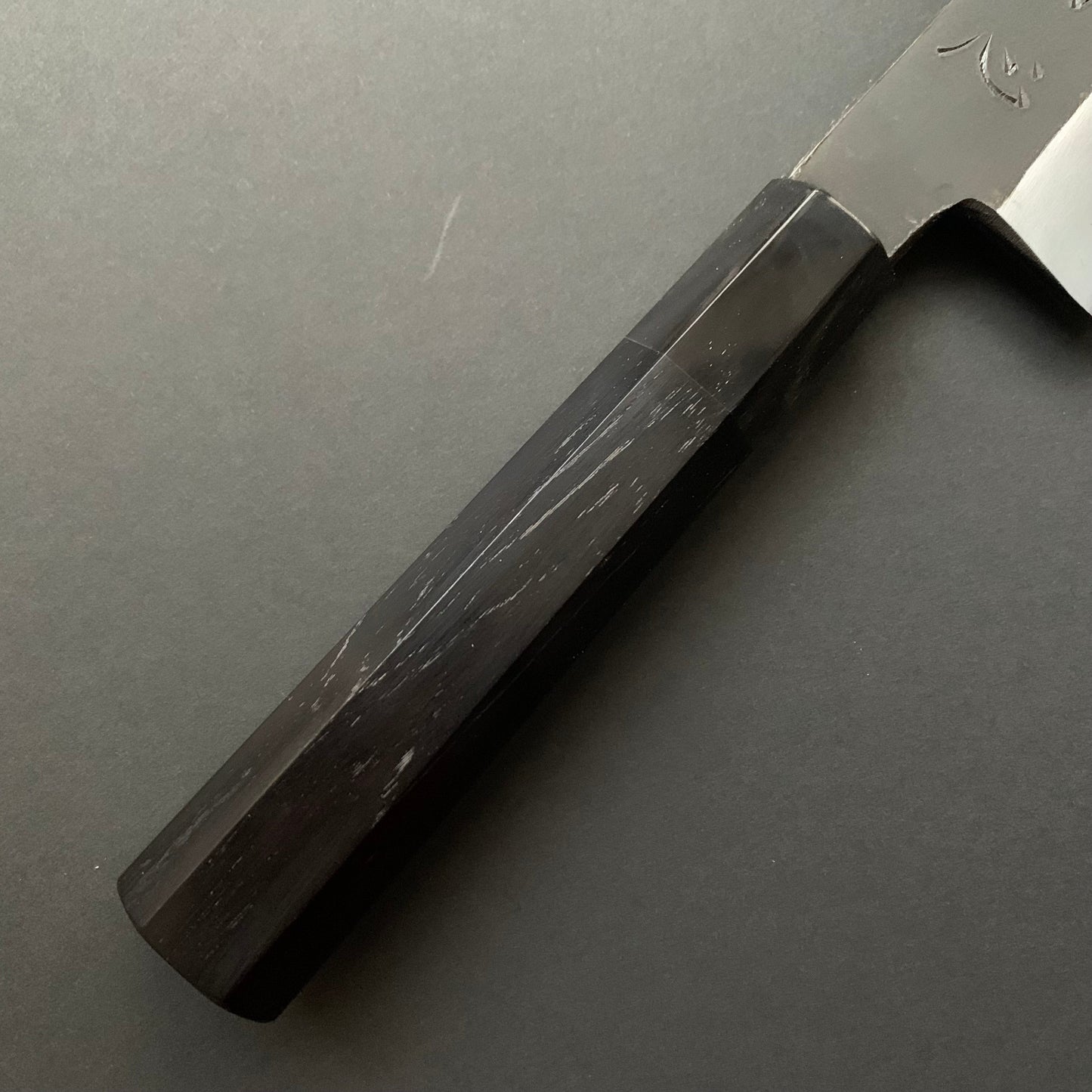 Kiritsuke Gyuto knife, Aogami 1 carbon steel with iron cladding, Kurouchi finish, Yoake range - Hatsukokoro