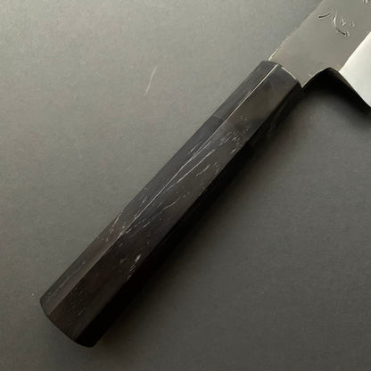 Kiritsuke Gyuto knife, Aogami 1 carbon steel with iron cladding, Kurouchi finish, Yoake range - Hatsukokoro