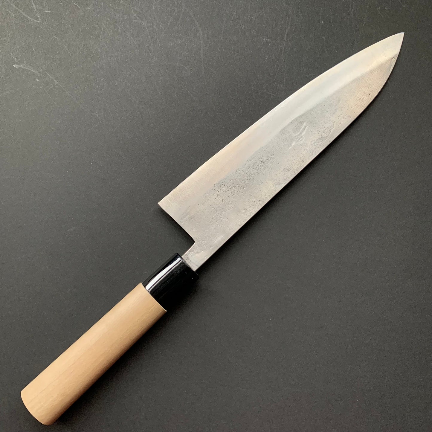 Gyuto knife, Shirogami 1 with stainless steel cladding, Nashiji finish, Nashiji range, wa handle - Fujiwara