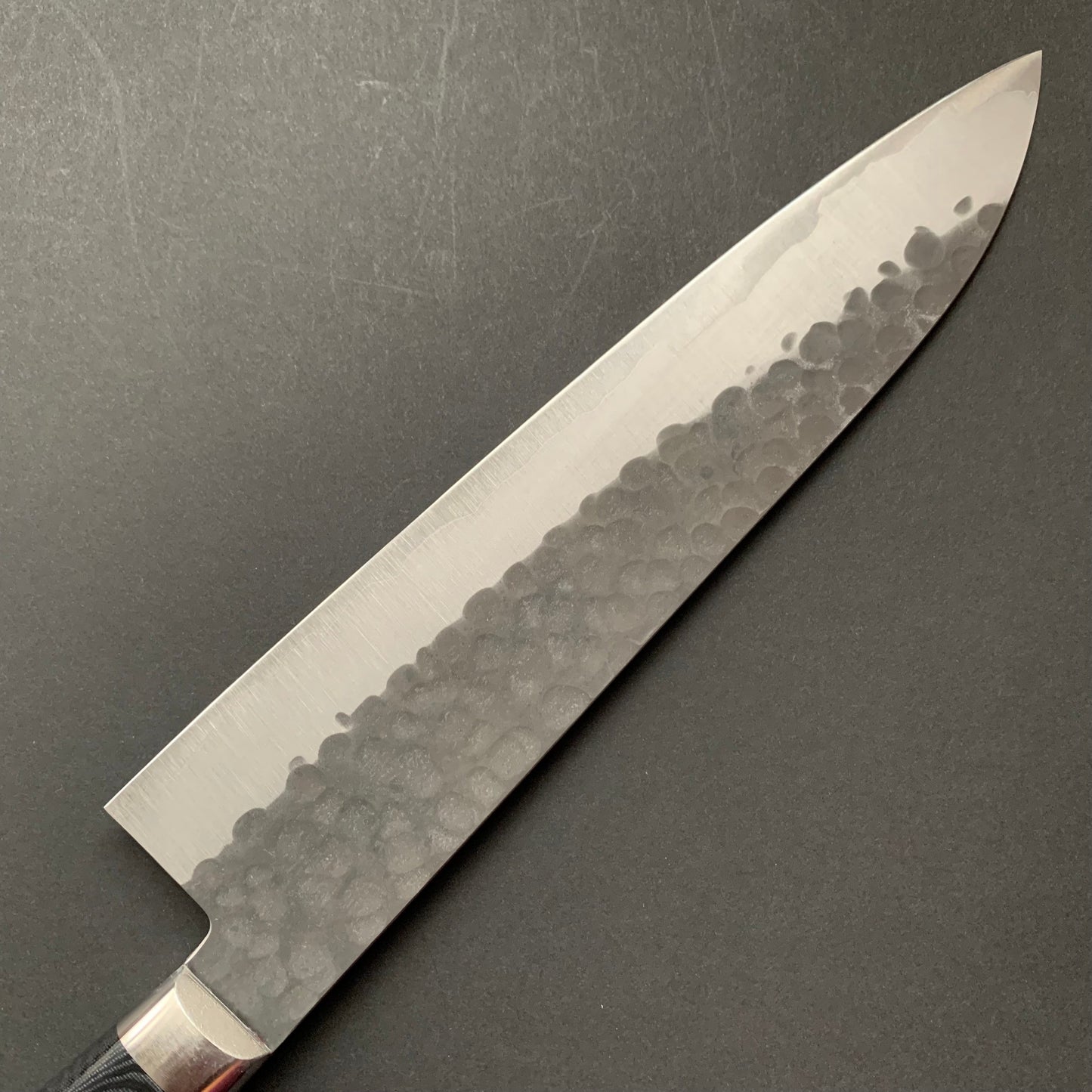Gyuto knife, Aogami super, ss-clad, 210mm, Tsuchime and Kurouchi finish - Kato