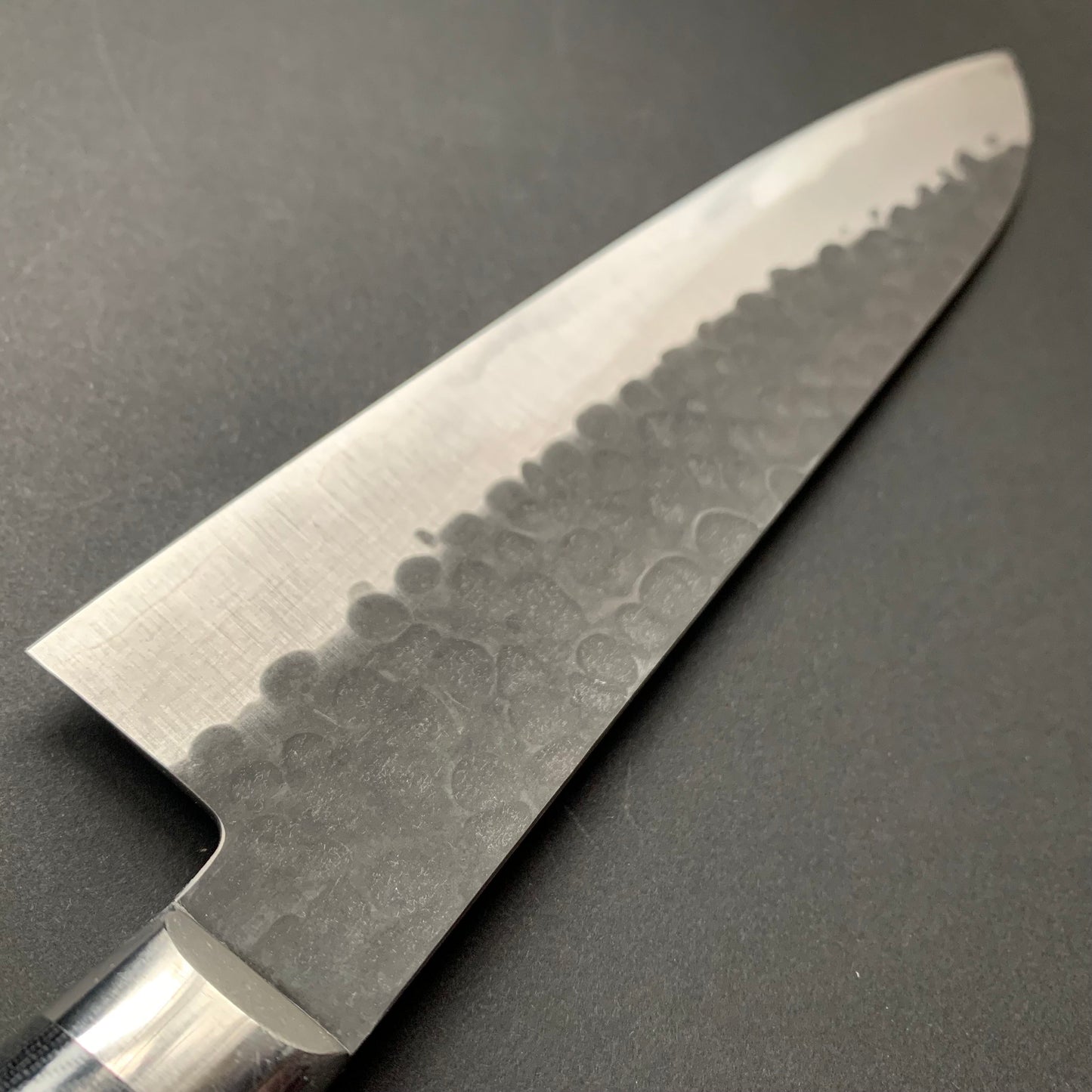 Gyuto knife, Aogami super, ss-clad, 210mm, Tsuchime and Kurouchi finish - Kato