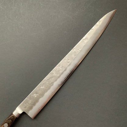 Sujihiki knife, Ginsan stainless steel, nashiji finish - Ohishi