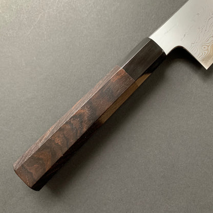 Kiritsuke Gyuto knife, Aogami 1 carbon steel, Damascus finish - Nakagawa Hamono x Naohito Myojin