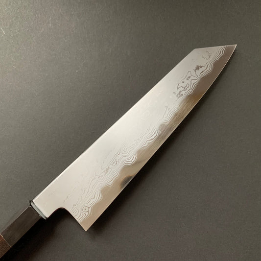 Kiritsuke Gyuto knife, Aogami 1 carbon steel, Damascus finish - Nakagawa Hamono x Naohito Myojin
