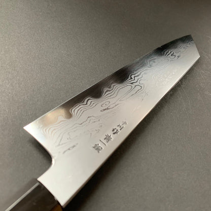 Kiritsuke Gyuto knife, Aogami 1 carbon steel, Damascus finish - Nakagawa Hamono x Naohito Myojin