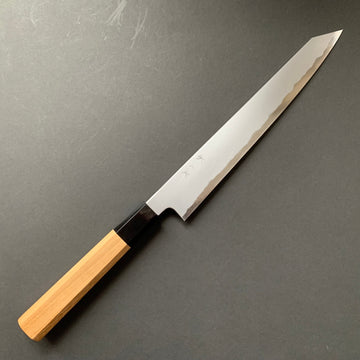 Kiritsuke Sujihiki Knife, Aogami 2 with Iron cladding, Kasumi finish - Tetsujin Hamono