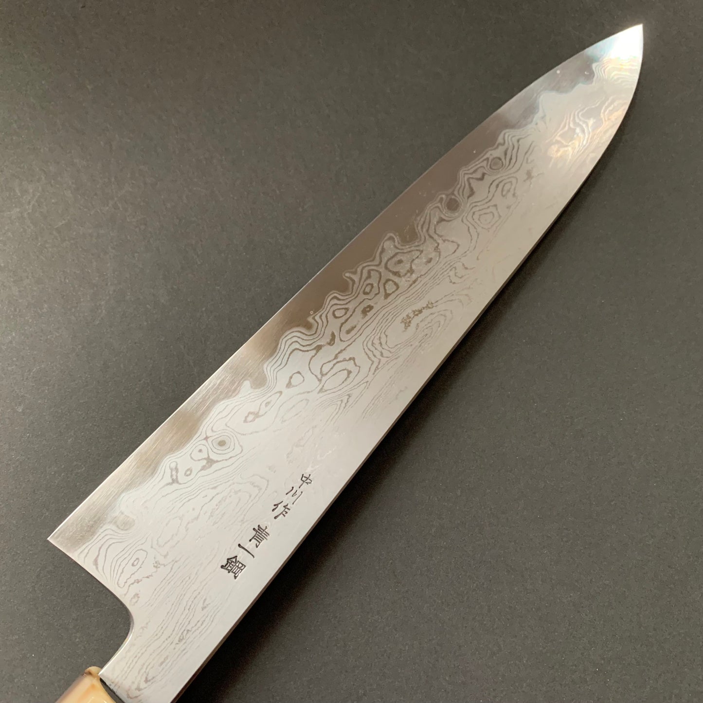 Gyuto knife, Aogami 1 with iron cladding, Damascus finish - Nakagawa Hamono x Naohito Myojin