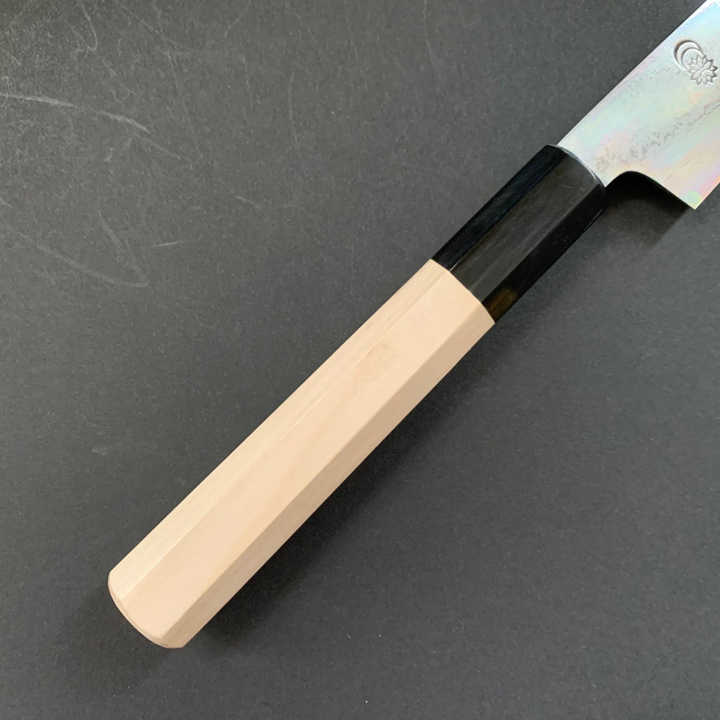 Petty Knife, Aogami 1 with iron cladding, Damascus finish, Kikuzuki Uzu range - Sakai Kikumori