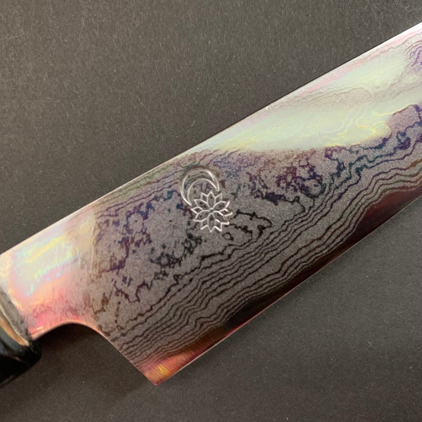 Petty Knife, Aogami 1 with iron cladding, Damascus finish, Kikuzuki Uzu range - Sakai Kikumori