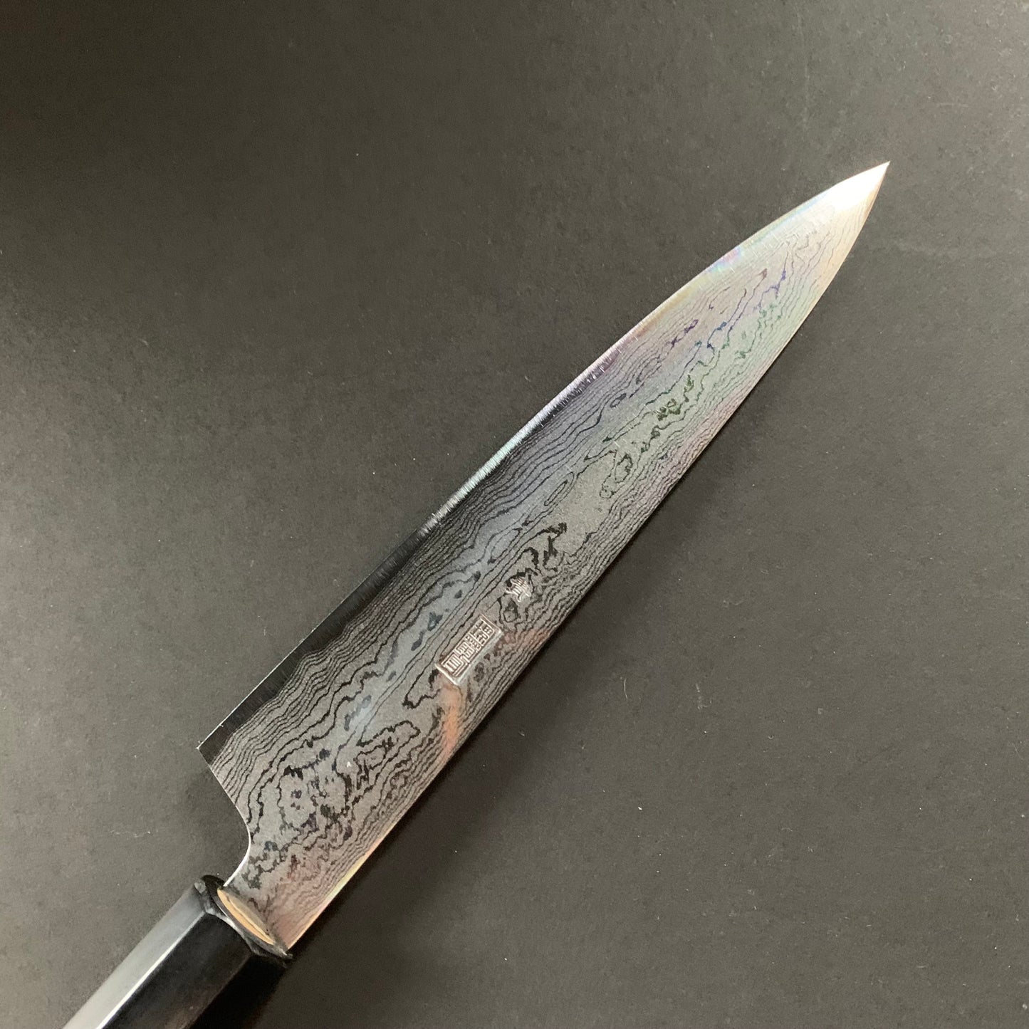 Petty Knife, Aogami 1 with iron cladding, Damascus finish, Kikuzuki Uzu range - Sakai Kikumori