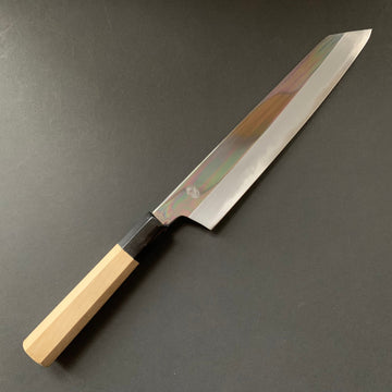 Kiritsuke Gyuto Knife, Shirogami 2 with iron cladding, mirror polished finish, Choyo range - Sakai Kikumori