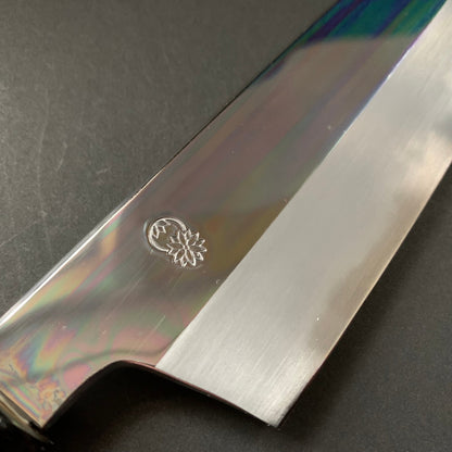 Kiritsuke Gyuto Knife, Shirogami 2 with iron cladding, mirror polished finish, Choyo range - Sakai Kikumori