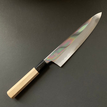 Gyuto Knife, Shirogami 2 with iron cladding, mirror polished finish, Choyo range - Sakai Kikumori