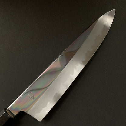 Gyuto Knife, Shirogami 2 with iron cladding, mirror polished finish, Choyo range - Sakai Kikumori