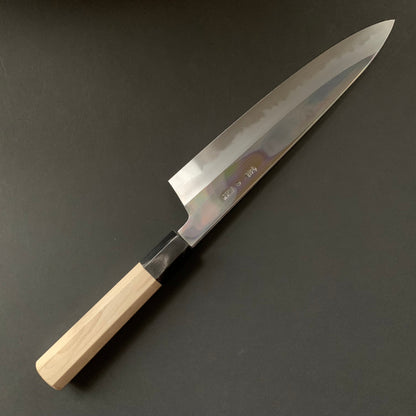 Gyuto Knife, Shirogami 2 with iron cladding, mirror polished finish, Choyo range - Sakai Kikumori