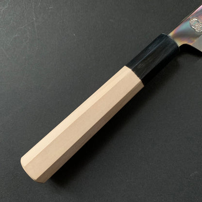 Kiritsuke Petty Knife, Shirogami 2 with iron cladding, mirror polished finish, Choyo range - Sakai Kikumori