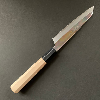 Kiritsuke Petty Knife, Shirogami 2 with iron cladding, mirror polished finish, Choyo range - Sakai Kikumori