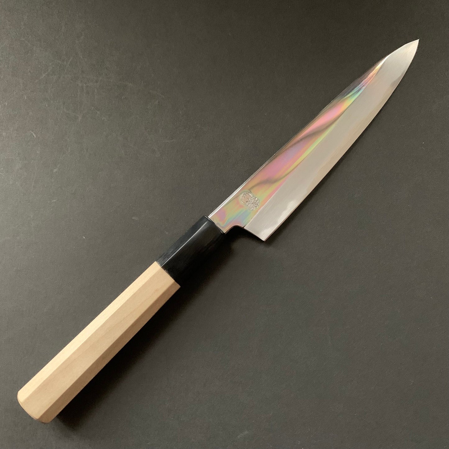 Petty Knife, Shirogami 2 with iron cladding, mirror polished finish, Choyo range - Sakai Kikumori