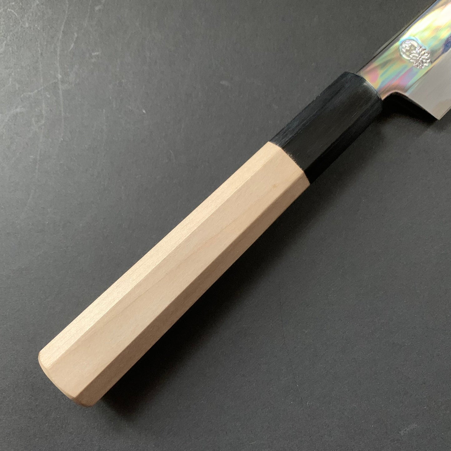 Petty Knife, Shirogami 2 with iron cladding, mirror polished finish, Choyo range - Sakai Kikumori