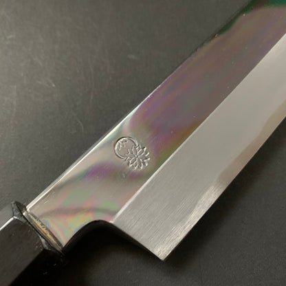 Yanagiba Knife, Shirogami 2 with iron cladding, mirror polished finish, Choyo range - Sakai Kikumori