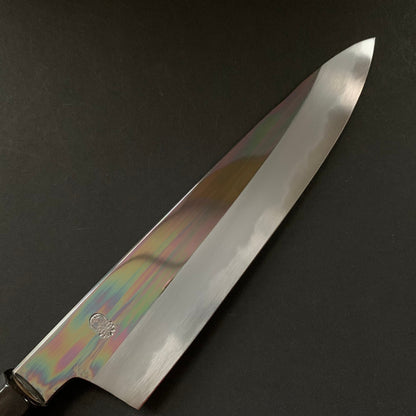 Gyuto Knife, Shirogami 2 with iron cladding, mirror polished finish, Choyo range - Sakai Kikumori