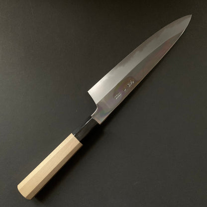 Gyuto Knife, Shirogami 2 with iron cladding, mirror polished finish, Choyo range - Sakai Kikumori