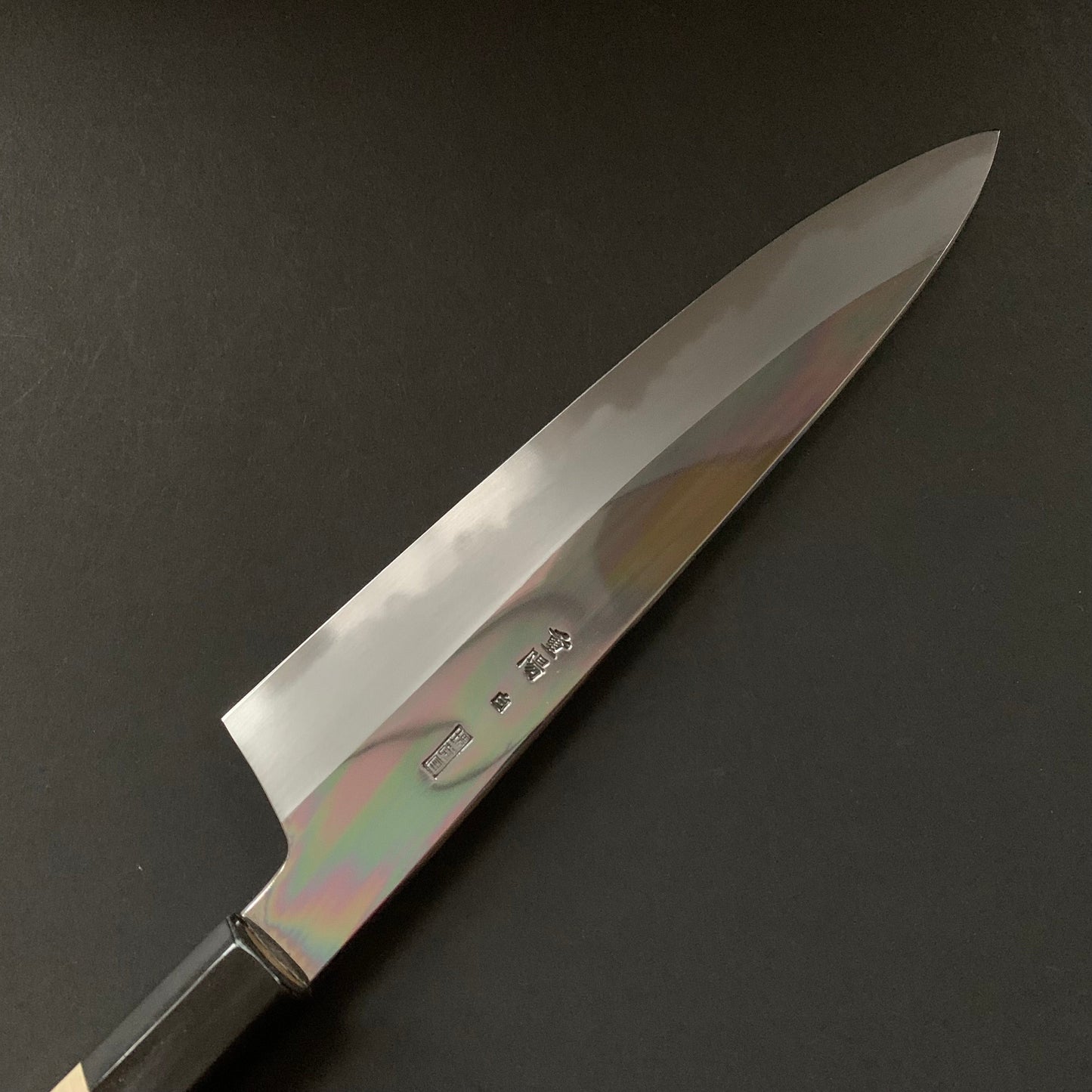 Gyuto Knife, Shirogami 2 with iron cladding, mirror polished finish, Choyo range - Sakai Kikumori