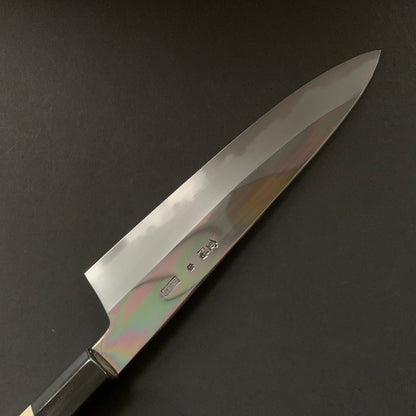 Gyuto Knife, Shirogami 2 with iron cladding, mirror polished finish, Choyo range - Sakai Kikumori