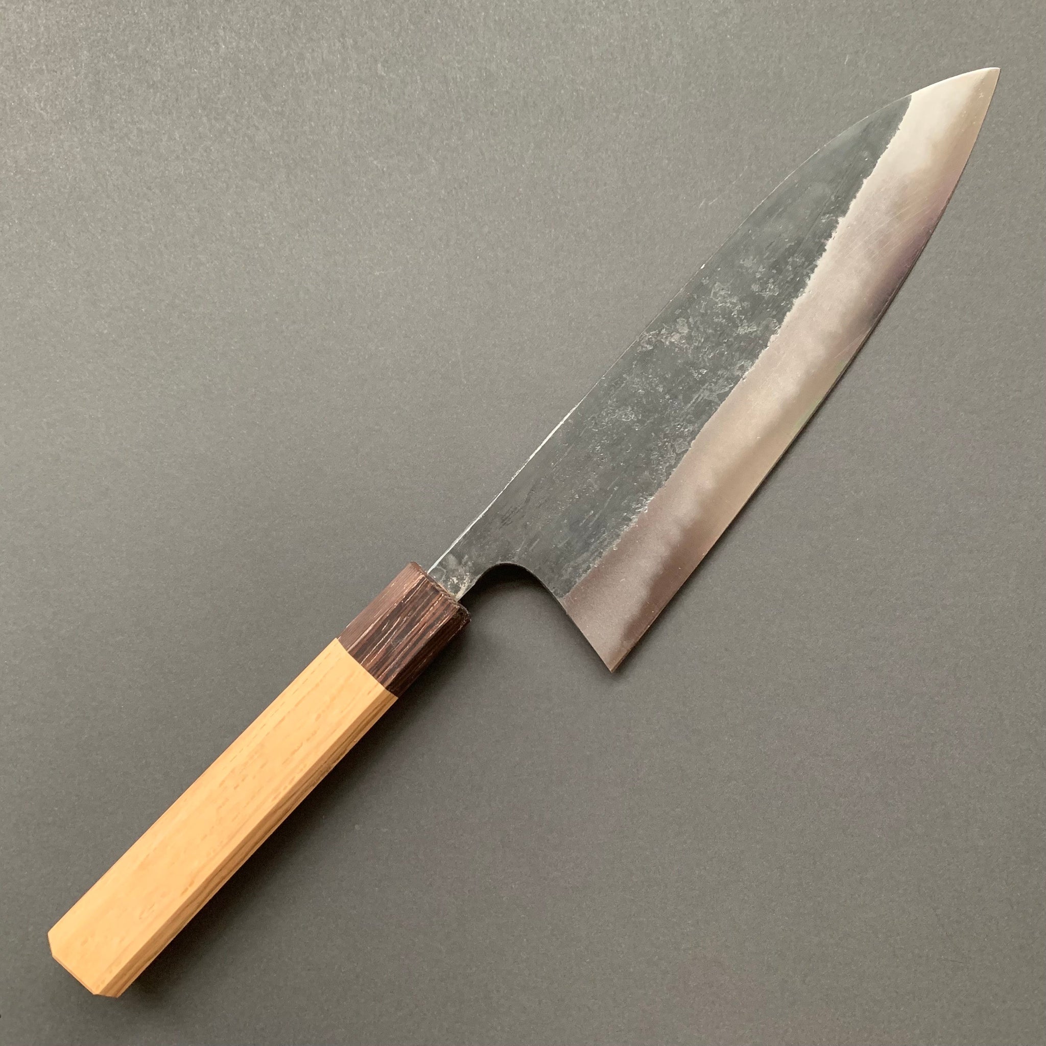 Gyuto knife, Shirogami 1 with Iron cladding, Kurouchi finish - Matsubara