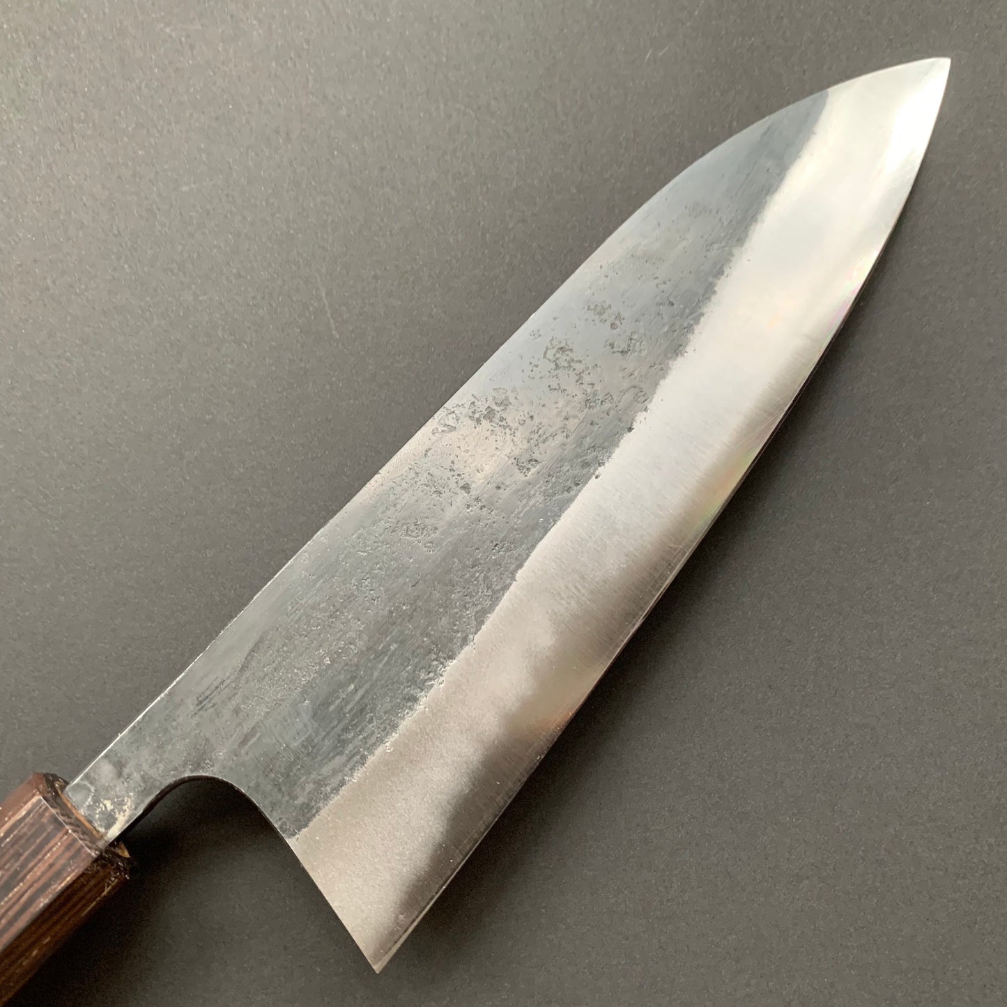 Gyuto knife, Shirogami 1 with Iron cladding, Kurouchi finish - Matsubara