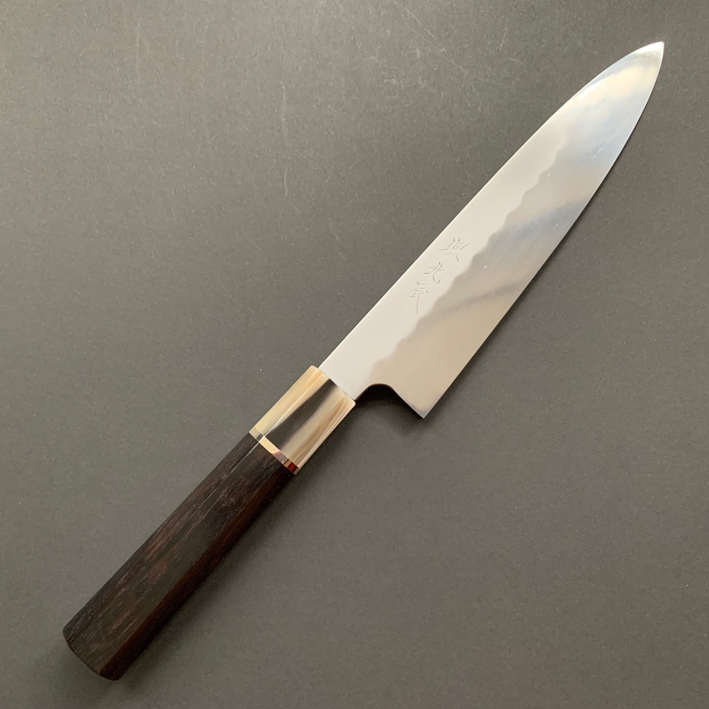 Honyaki Gyuto knife, Shirogami 3 Carbon steel, mirror polish finish - Ikeda
