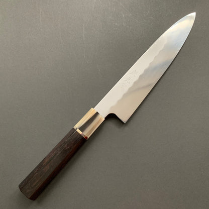 Honyaki Gyuto knife, Shirogami 3 Carbon steel, mirror polish finish - Ikeda