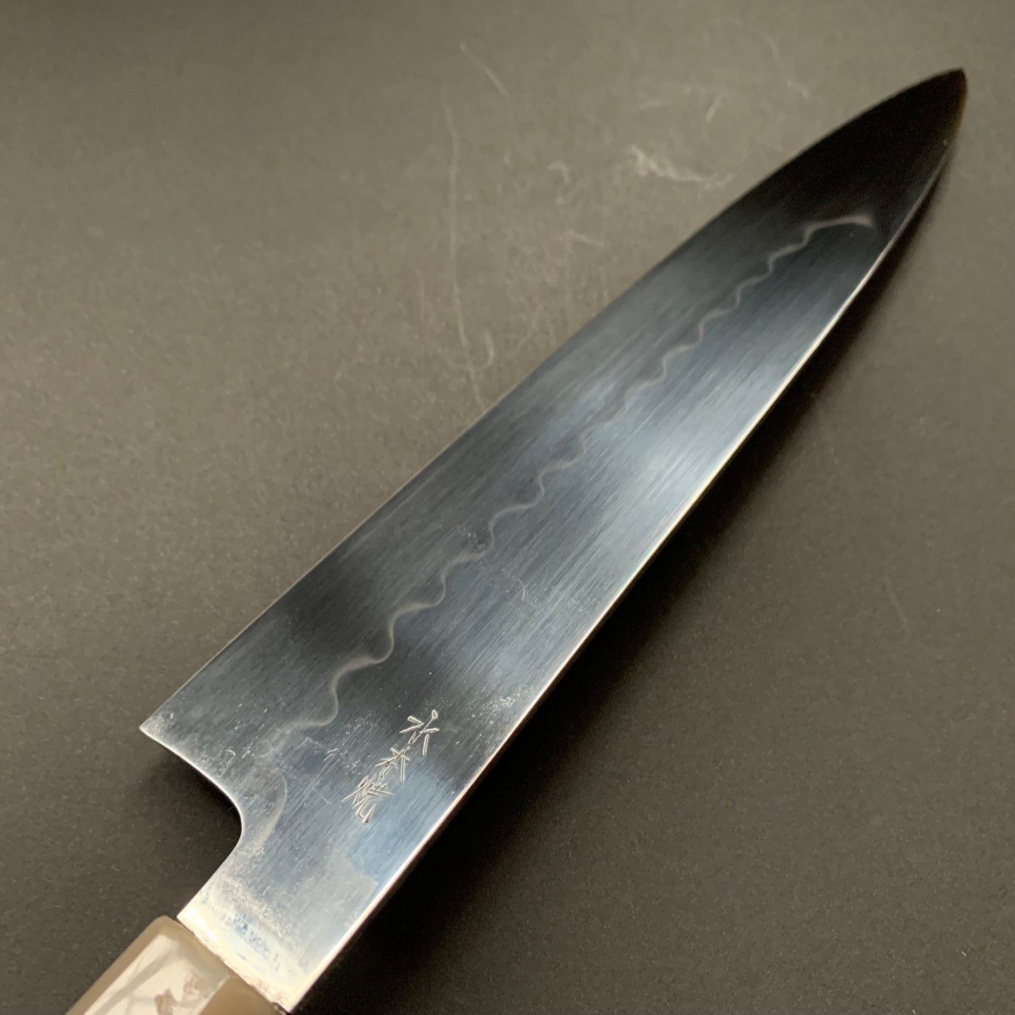 Honyaki Gyuto knife, Shirogami 2 Carbon steel, mirror polish finish - Ikeda