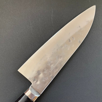Gyuto knife, Shirogami 1 with stainless steel cladding, nashiji finish, Maboroshi range, western handle - Fujiwara