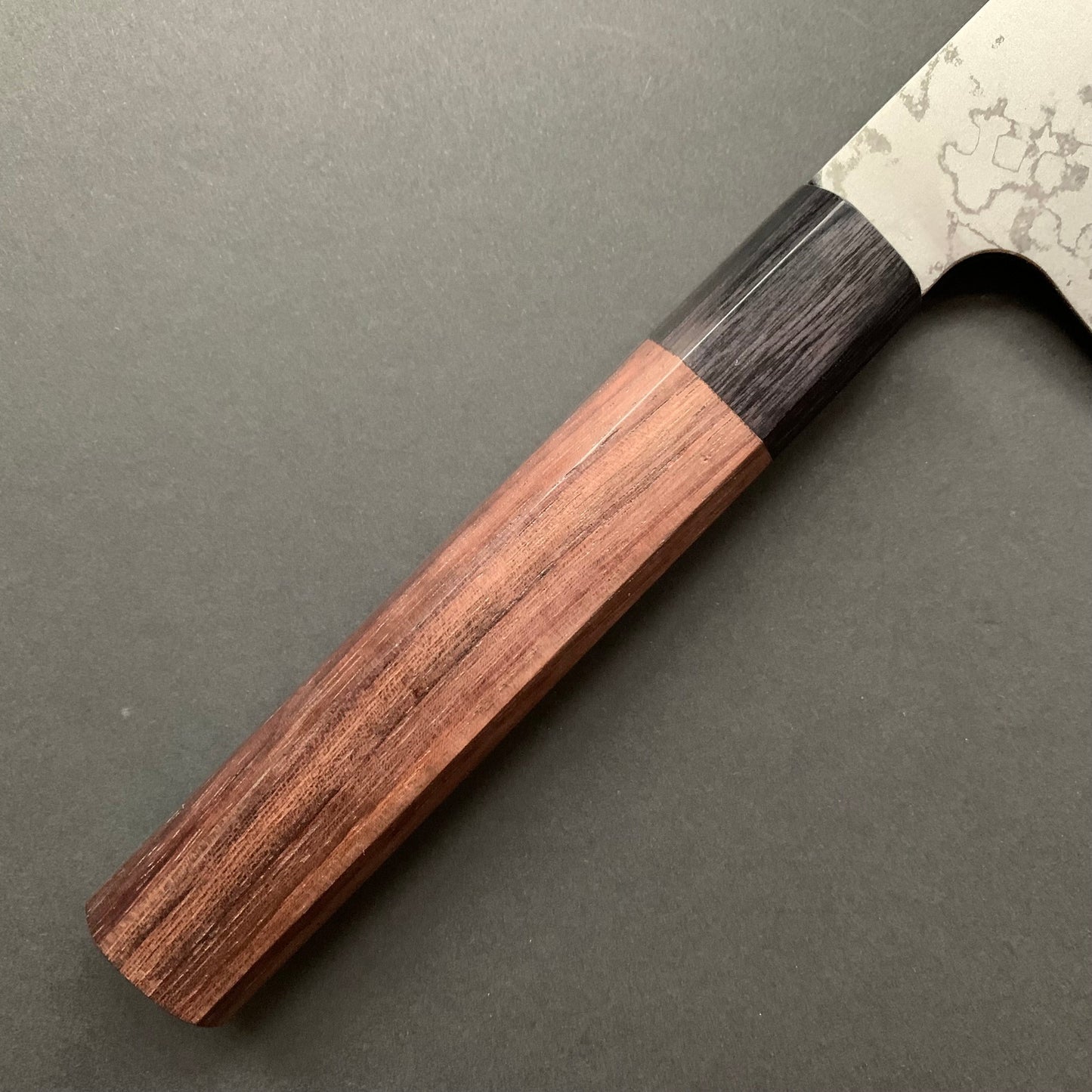 Gyuto knife, Shirogami 2 Iron Clad, Suminigashi finish- Kamo